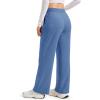 image:imageMAGCOMSEN Womens Sherpa Lined Sweatpants Wide Leg Warm Winter Pants Thermal Baggy Fleece Sweat Pants with PocketsGrey Blue