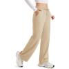 image:imageMAGCOMSEN Womens Sherpa Lined Sweatpants Wide Leg Warm Winter Pants Thermal Baggy Fleece Sweat Pants with PocketsKhaki