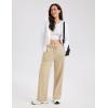 image:imageMAGCOMSEN Womens Sherpa Lined Sweatpants Wide Leg Warm Winter Pants Thermal Baggy Fleece Sweat Pants with PocketsKhaki