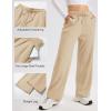 image:imageMAGCOMSEN Womens Sherpa Lined Sweatpants Wide Leg Warm Winter Pants Thermal Baggy Fleece Sweat Pants with PocketsKhaki