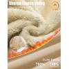 image:imageMAGCOMSEN Womens Sherpa Lined Sweatpants Wide Leg Warm Winter Pants Thermal Baggy Fleece Sweat Pants with PocketsKhaki
