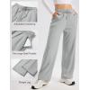 image:imageMAGCOMSEN Womens Sherpa Lined Sweatpants Wide Leg Warm Winter Pants Thermal Baggy Fleece Sweat Pants with PocketsLight Gray