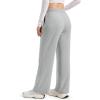 image:imageMAGCOMSEN Womens Sherpa Lined Sweatpants Wide Leg Warm Winter Pants Thermal Baggy Fleece Sweat Pants with PocketsLight Gray
