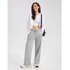 image:imageMAGCOMSEN Womens Sherpa Lined Sweatpants Wide Leg Warm Winter Pants Thermal Baggy Fleece Sweat Pants with PocketsLight Gray