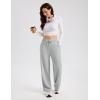 image:imageMAGCOMSEN Womens Sherpa Lined Sweatpants Wide Leg Warm Winter Pants Thermal Baggy Fleece Sweat Pants with PocketsLight Gray