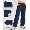 image:imageMAGCOMSEN Womens Sherpa Lined Sweatpants Wide Leg Warm Winter Pants Thermal Baggy Fleece Sweat Pants with PocketsNavy