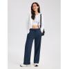 image:imageMAGCOMSEN Womens Sherpa Lined Sweatpants Wide Leg Warm Winter Pants Thermal Baggy Fleece Sweat Pants with PocketsNavy