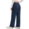 image:imageMAGCOMSEN Womens Sherpa Lined Sweatpants Wide Leg Warm Winter Pants Thermal Baggy Fleece Sweat Pants with PocketsNavy