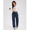 image:imageMAGCOMSEN Womens Sherpa Lined Sweatpants Wide Leg Warm Winter Pants Thermal Baggy Fleece Sweat Pants with PocketsNavy