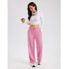 image:imageMAGCOMSEN Womens Sherpa Lined Sweatpants Wide Leg Warm Winter Pants Thermal Baggy Fleece Sweat Pants with PocketsPink