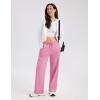 image:imageMAGCOMSEN Womens Sherpa Lined Sweatpants Wide Leg Warm Winter Pants Thermal Baggy Fleece Sweat Pants with PocketsPink