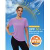 image:imageMAGCOMSEN Womens Workout Tops Short Sleeve Shirts UPF 50 Quick Dry Athletic Sun Protection Rash Guard for WomenGrey Pruple