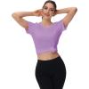 image:imageMAGCOMSEN Womens Workout Tops Short Sleeve Shirts UPF 50 Quick Dry Athletic Sun Protection Rash Guard for WomenGrey Pruple