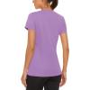 image:imageMAGCOMSEN Womens Workout Tops Short Sleeve Shirts UPF 50 Quick Dry Athletic Sun Protection Rash Guard for WomenGrey Pruple