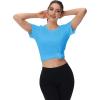 image:imageMAGCOMSEN Womens Workout Tops Short Sleeve Shirts UPF 50 Quick Dry Athletic Sun Protection Rash Guard for WomenIce Blue
