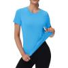 image:imageMAGCOMSEN Womens Workout Tops Short Sleeve Shirts UPF 50 Quick Dry Athletic Sun Protection Rash Guard for WomenIce Blue
