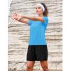 image:imageMAGCOMSEN Womens Workout Tops Short Sleeve Shirts UPF 50 Quick Dry Athletic Sun Protection Rash Guard for WomenIce Blue