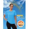 image:imageMAGCOMSEN Womens Workout Tops Short Sleeve Shirts UPF 50 Quick Dry Athletic Sun Protection Rash Guard for WomenIce Blue