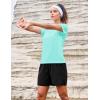 image:imageMAGCOMSEN Womens Workout Tops Short Sleeve Shirts UPF 50 Quick Dry Athletic Sun Protection Rash Guard for WomenLake Blue