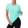 image:imageMAGCOMSEN Womens Workout Tops Short Sleeve Shirts UPF 50 Quick Dry Athletic Sun Protection Rash Guard for WomenLake Blue