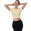 image:imageMAGCOMSEN Womens Workout Tops Short Sleeve Shirts UPF 50 Quick Dry Athletic Sun Protection Rash Guard for WomenLight Apricot