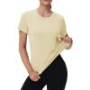image:imageMAGCOMSEN Womens Workout Tops Short Sleeve Shirts UPF 50 Quick Dry Athletic Sun Protection Rash Guard for WomenLight Apricot