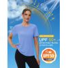 image:imageMAGCOMSEN Womens Workout Tops Short Sleeve Shirts UPF 50 Quick Dry Athletic Sun Protection Rash Guard for WomenLight Blue