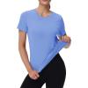 image:imageMAGCOMSEN Womens Workout Tops Short Sleeve Shirts UPF 50 Quick Dry Athletic Sun Protection Rash Guard for WomenLight Blue