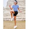 image:imageMAGCOMSEN Womens Workout Tops Short Sleeve Shirts UPF 50 Quick Dry Athletic Sun Protection Rash Guard for WomenLight Blue