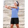 image:imageMAGCOMSEN Womens Workout Tops Short Sleeve Shirts UPF 50 Quick Dry Athletic Sun Protection Rash Guard for WomenLight Blue
