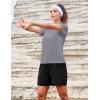 image:imageMAGCOMSEN Womens Workout Tops Short Sleeve Shirts UPF 50 Quick Dry Athletic Sun Protection Rash Guard for WomenLight Gery