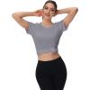 image:imageMAGCOMSEN Womens Workout Tops Short Sleeve Shirts UPF 50 Quick Dry Athletic Sun Protection Rash Guard for WomenLight Gery