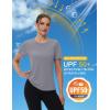 image:imageMAGCOMSEN Womens Workout Tops Short Sleeve Shirts UPF 50 Quick Dry Athletic Sun Protection Rash Guard for WomenLight Gery