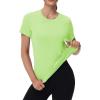 image:imageMAGCOMSEN Womens Workout Tops Short Sleeve Shirts UPF 50 Quick Dry Athletic Sun Protection Rash Guard for WomenLight Green