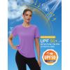 image:imageMAGCOMSEN Womens Workout Tops Short Sleeve Shirts UPF 50 Quick Dry Athletic Sun Protection Rash Guard for WomenLight Purple