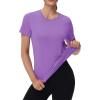 image:imageMAGCOMSEN Womens Workout Tops Short Sleeve Shirts UPF 50 Quick Dry Athletic Sun Protection Rash Guard for WomenLight Purple