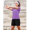 image:imageMAGCOMSEN Womens Workout Tops Short Sleeve Shirts UPF 50 Quick Dry Athletic Sun Protection Rash Guard for WomenLight Purple