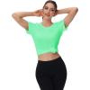 image:imageMAGCOMSEN Womens Workout Tops Short Sleeve Shirts UPF 50 Quick Dry Athletic Sun Protection Rash Guard for WomenMint Green