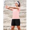image:imageMAGCOMSEN Womens Workout Tops Short Sleeve Shirts UPF 50 Quick Dry Athletic Sun Protection Rash Guard for WomenPink