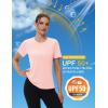 image:imageMAGCOMSEN Womens Workout Tops Short Sleeve Shirts UPF 50 Quick Dry Athletic Sun Protection Rash Guard for WomenPink