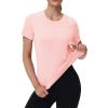 image:imageMAGCOMSEN Womens Workout Tops Short Sleeve Shirts UPF 50 Quick Dry Athletic Sun Protection Rash Guard for WomenPink