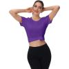 image:imageMAGCOMSEN Womens Workout Tops Short Sleeve Shirts UPF 50 Quick Dry Athletic Sun Protection Rash Guard for WomenPruple