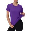 image:imageMAGCOMSEN Womens Workout Tops Short Sleeve Shirts UPF 50 Quick Dry Athletic Sun Protection Rash Guard for WomenPruple