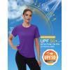 image:imageMAGCOMSEN Womens Workout Tops Short Sleeve Shirts UPF 50 Quick Dry Athletic Sun Protection Rash Guard for WomenPruple