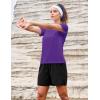 image:imageMAGCOMSEN Womens Workout Tops Short Sleeve Shirts UPF 50 Quick Dry Athletic Sun Protection Rash Guard for WomenPruple