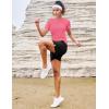 image:imageMAGCOMSEN Womens Workout Tops Short Sleeve Shirts UPF 50 Quick Dry Athletic Sun Protection Rash Guard for WomenRose