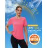 image:imageMAGCOMSEN Womens Workout Tops Short Sleeve Shirts UPF 50 Quick Dry Athletic Sun Protection Rash Guard for WomenRose