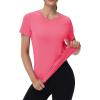 image:imageMAGCOMSEN Womens Workout Tops Short Sleeve Shirts UPF 50 Quick Dry Athletic Sun Protection Rash Guard for WomenRose
