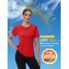 image:imageMAGCOMSEN Womens Workout Tops Short Sleeve Shirts UPF 50 Quick Dry Athletic Sun Protection Rash Guard for WomenTomato