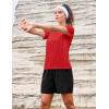 image:imageMAGCOMSEN Womens Workout Tops Short Sleeve Shirts UPF 50 Quick Dry Athletic Sun Protection Rash Guard for WomenTomato